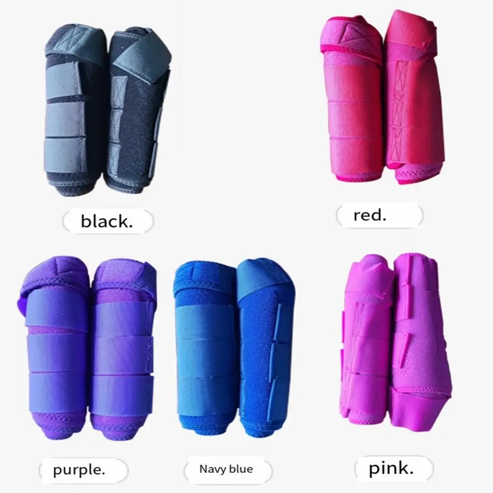 4 unids/set de botas deportivas coloridas para caballos, envolturas duraderas y transpirables para piernas de caballo, fáciles de usar, cómoda protección para piernas delanteras y traseras