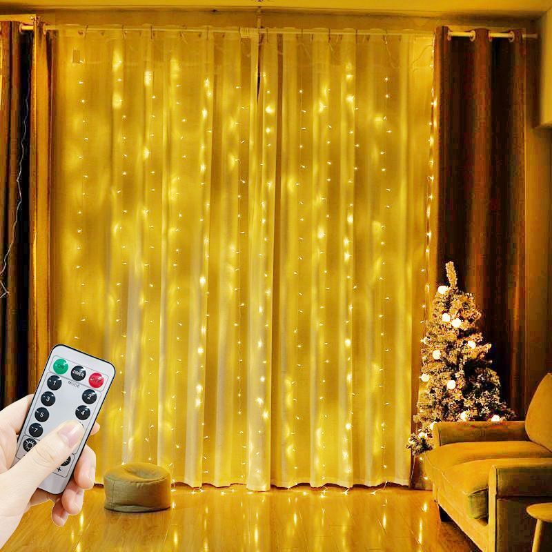 Urlaub Dekor Party Geburtstag Dekoration führte 8 Modus Weihnachts licht USB Vorhang String Licht 3m 4m 6m Girlande Hochzeit Lichterkette