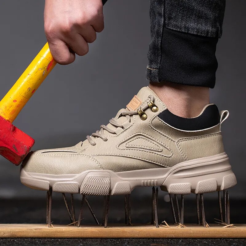 Fio de aço giratório fivela trabalho tênis masculino, sapatos indestrutíveis, anti-quebra, anti-punção, segurança, de alta qualidade