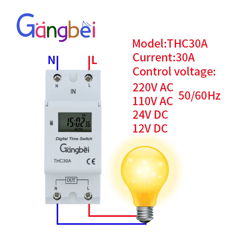 Hàng Tuần 7 Ngày Có Thể Lập Trình Thời Gian Kỹ Thuật Số Công Tắc Rơ Le Điều Khiển Hẹn Giờ AC 220V 230V 110V 24V 12V 16A 30A Din Ray Lắp