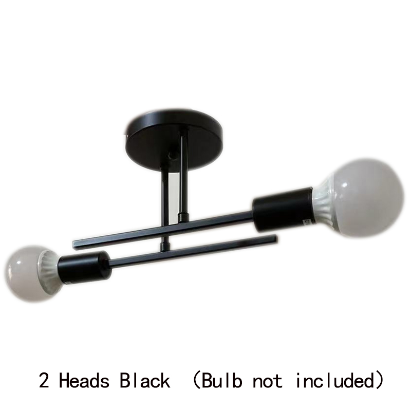 Lustre moderno semi embutido, lustre moderno de meados do século, perto de teto, luminária de teto preta, sputnik c
