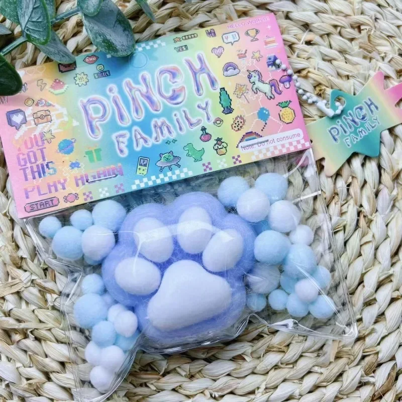 Mini Squishy Squeeze ของเล่นแมวเท้า Antistress ความเครียดบรรเทาของเล่น Decompression Mochi Fidget เด็กผู้หญิงซิลิโคนช้า Rebound ของเล่น