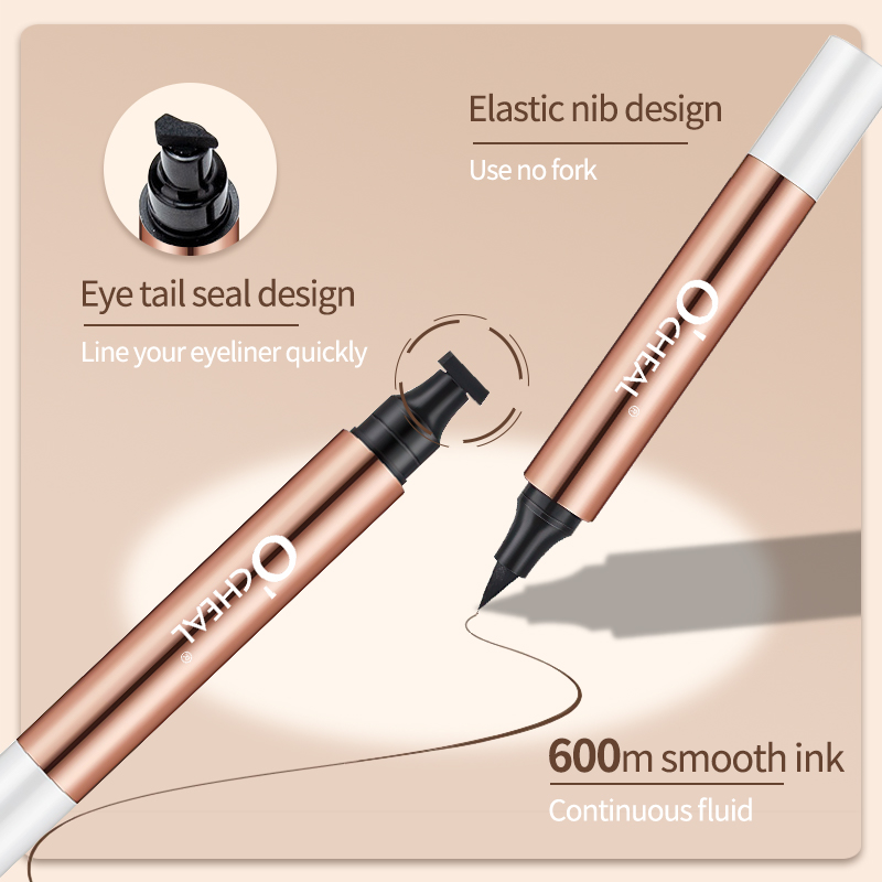 O'CHEAL Eyeliner Stamp Black Liquid Eyeliner Pen Waterproof Fast Dry Dual Head Eye Liner Pencil Make-up for Women Cosmetics Tool