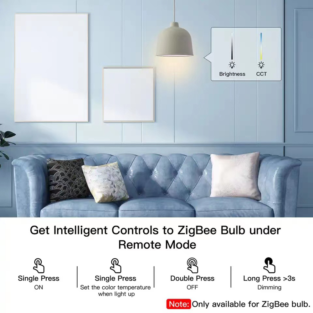 1~2pcs Tuya ZigBee Button Scene Switch Intelligent Linkage Switch Battery Powered Automation Work With Smart Life Zigbee Devices