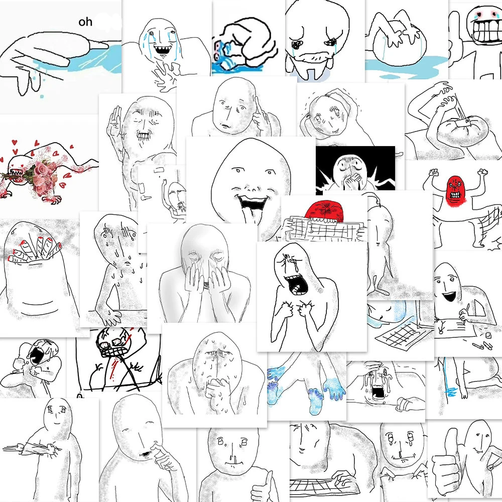 10/30/62PCS อารมณ์ Breakdown Spoof Avatar สติกเกอร์การ์ตูน DIY โทรศัพท์แล็ปท็อปสเก็ตบอร์ด Graffiti Decals สนุกสําหรับของเล่นเด็ก