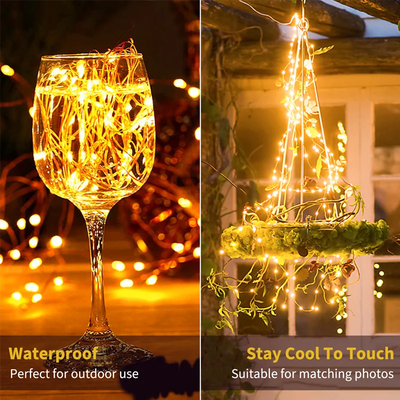 พลังงานแสงอาทิตย์ไฟ LED Fairy String กันน้ํากลางแจ้ง 7 m/12 m/22 m/32 m 8 โหมด Street Garland สําหรับงานแต่งงานตกแต่งคริสต์มาส
