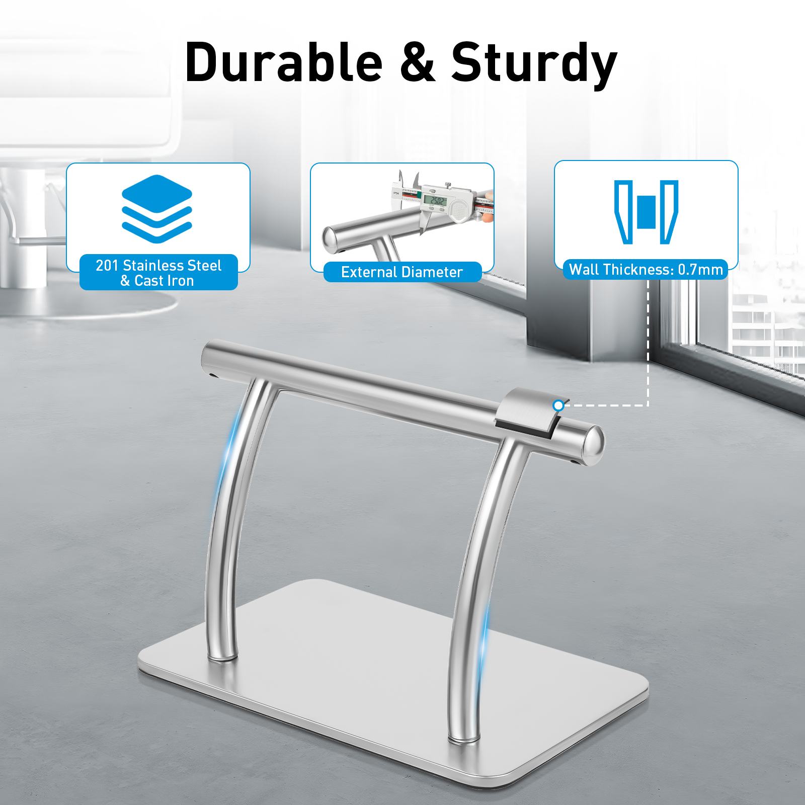 Chaise de barbier en acier inoxydable, repose-pieds, assistant de pied de salon, repose-pieds de coiffure, accessoires pour salons de tatouage