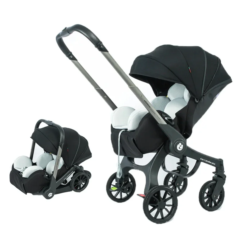 Neuer multifunktionaler Kinderwagen 4in1 faltbar mit Autositz Babyautowagen tragbarer Kinderwagen 3in1 EU-Lager