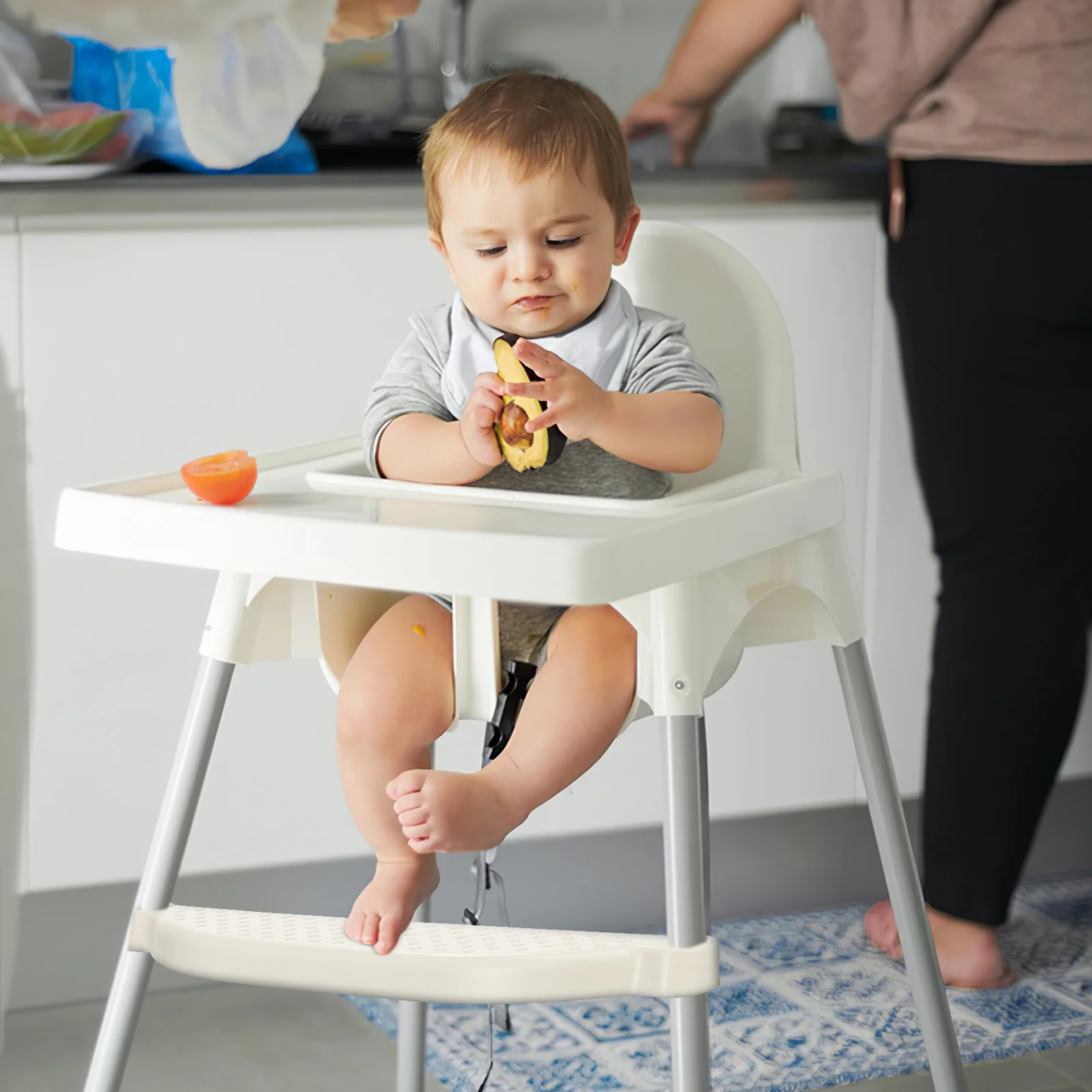 High Chair Footstool Wide Adjustable Footrest Universal Highchair Desk Rest Replacement Sturdy Plastic