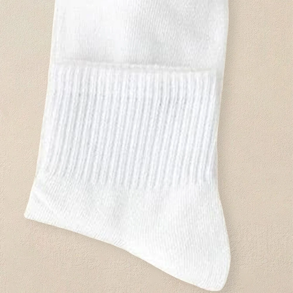 5 pares de calcetines de Color sólido para hombre, calcetines cortos informales de verano Unisex versátiles a la moda, calcetines de longitud media para parejas de otoño e invierno