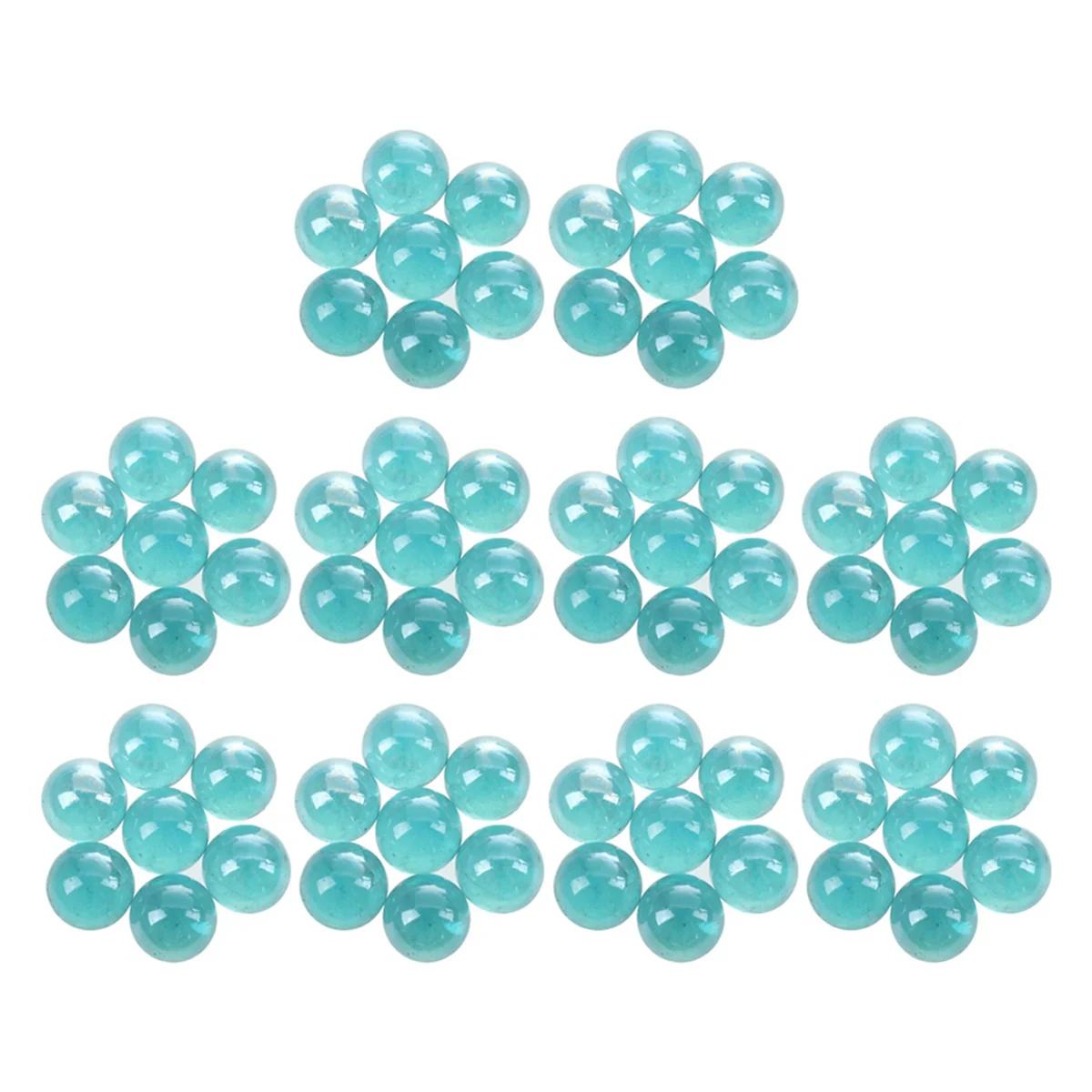 BAAU 100 peças mármores de vidro 16mm calcinha bolas de vidro decoração cor pepitas brinquedo azul claro