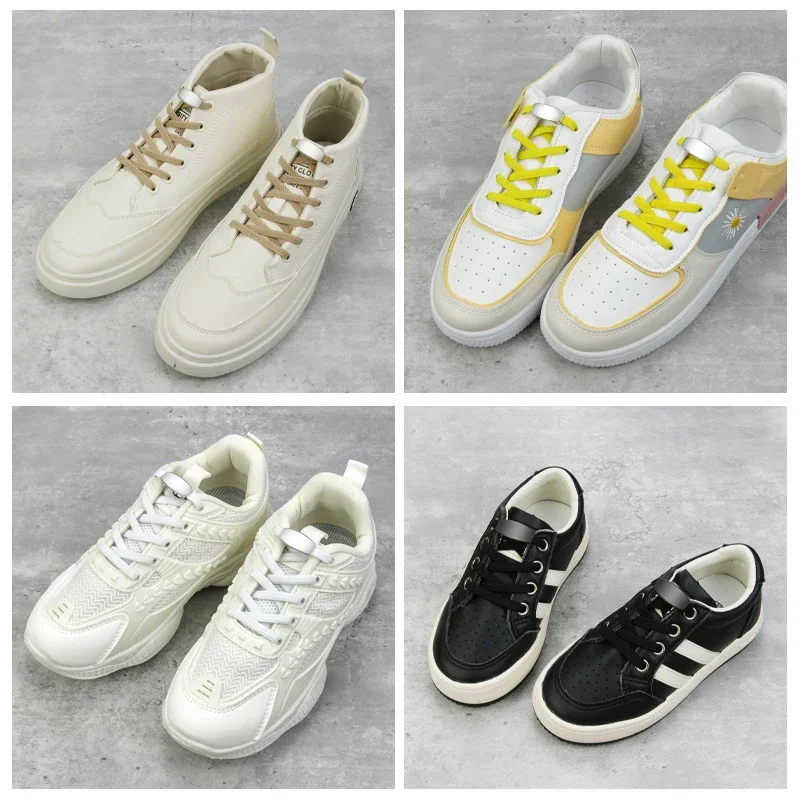 1Pair Metal Lock Elastic Tieless Shoelaces Sneakers Lazy No Tie Shoe Lace for Kids Adult Sneakers Metal Lock Laces Shoe Strings