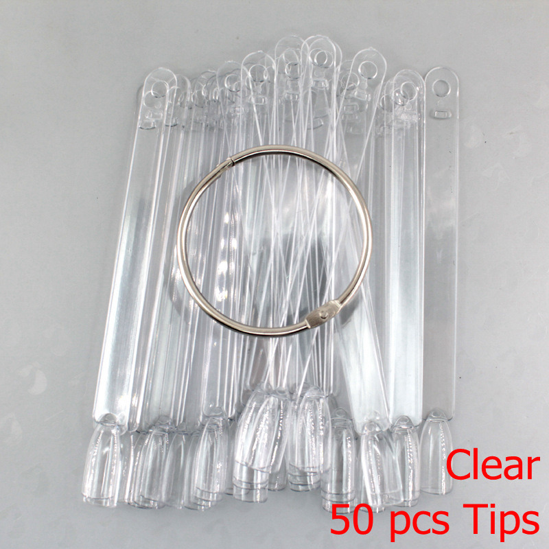 เคล็ดลับเล็บปลอมพัดลมธรรมชาติสีดําใส 12/24/32/50 ชิ้น/เซ็ต Finger Full Card Nail Art Display Practice ภาษาโปลิชคําทั้งหมดสําหรับเล็บ