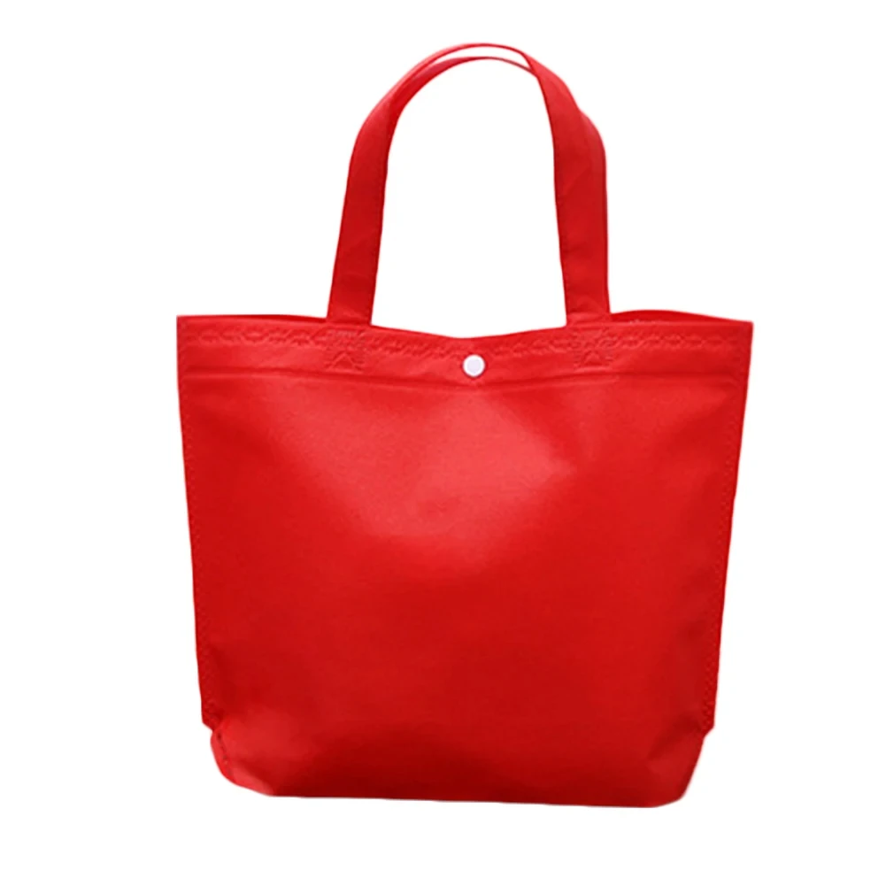 Nueva llegada, bolsa de compras con botones plegable reutilizable de calidad, bolsa de mano duradera no tejida, bolso de almacenamiento, bolsas ecológicas para comestibles