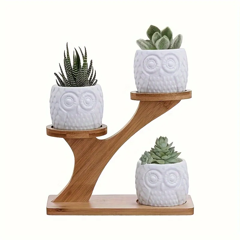 Multifunctional Bamboo Plant Stand, Home/Office/Balcony Decor, Perfect Gift for Garden Lovers, Holds Succulents & Potted Plants