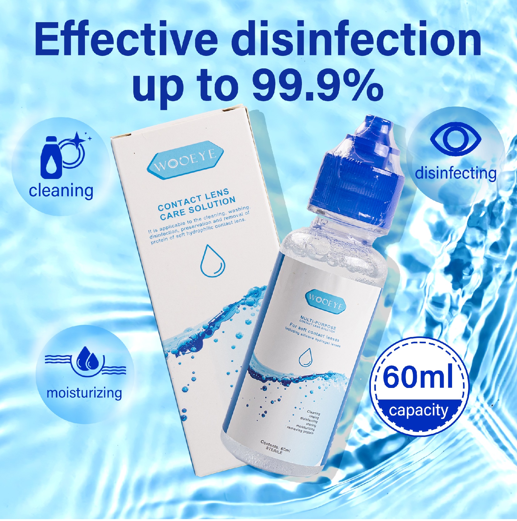 Contactlenzen Oplossing Verpleging Borneol 60ml voor Ogen Contactlenzen Water Leerling Reiniging Gezondheidszorg Lenzen Oplossing