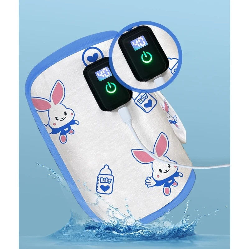 W3JF USB ミルクウォーマーバッグ旅行水熱キーパーデジタルディスプレイ哺乳瓶ヒーター車のベビーカー用ベビー用品