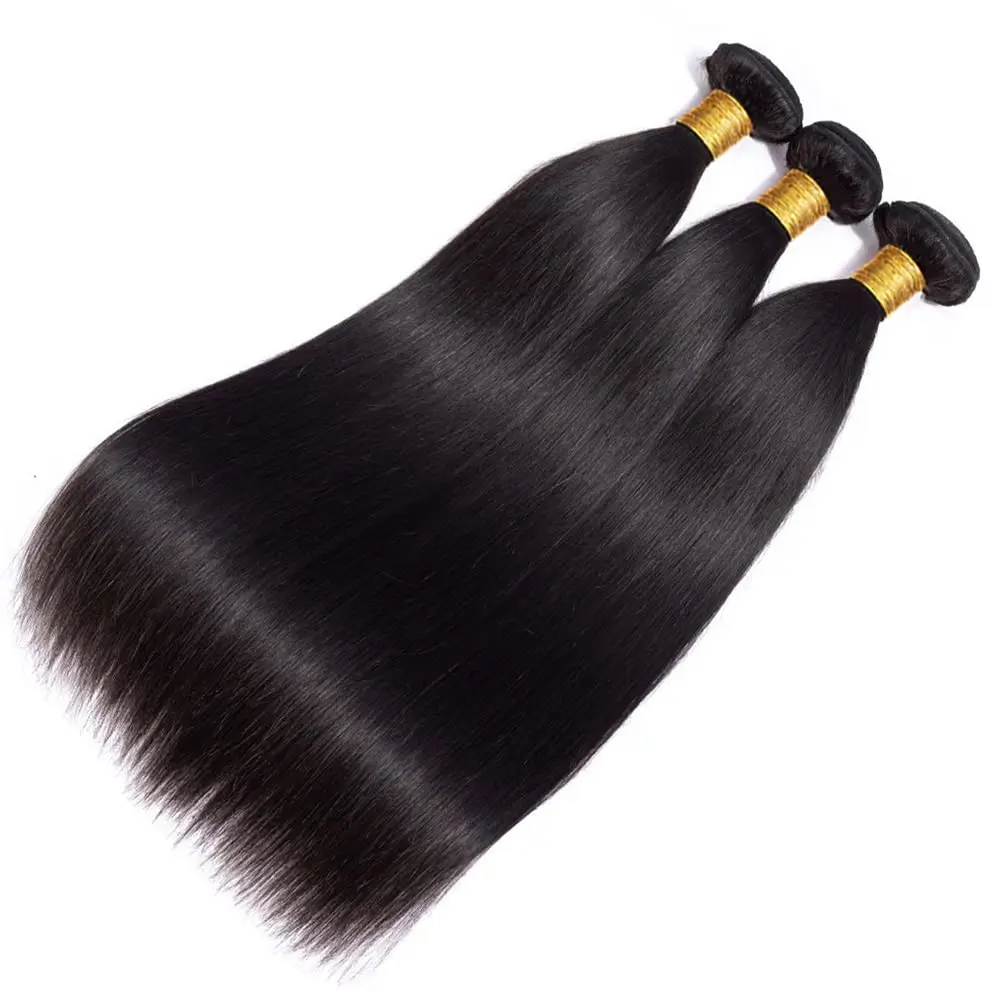 Pacotes retos do cabelo humano, cabelo 100% humano do Virgin, osso do Weave, extensões do cabelo do Tissage, 12A