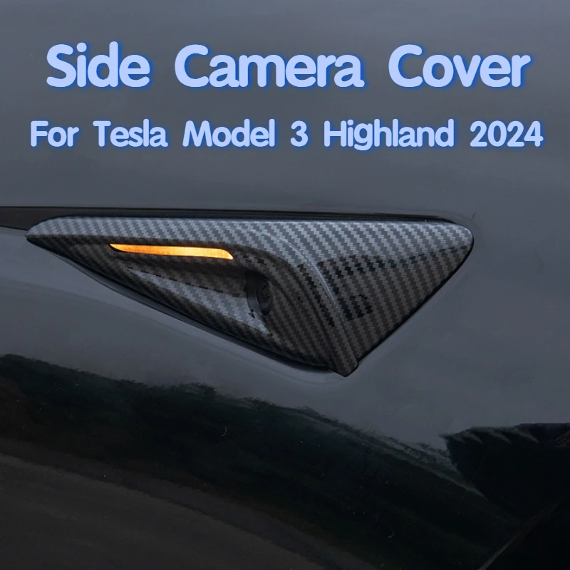 For Tesla Model 3 Highland 2024 Side Camera Cover ABS Protection Cover Lens Protector for Model Y 2025 HW4.0 Car Accessories