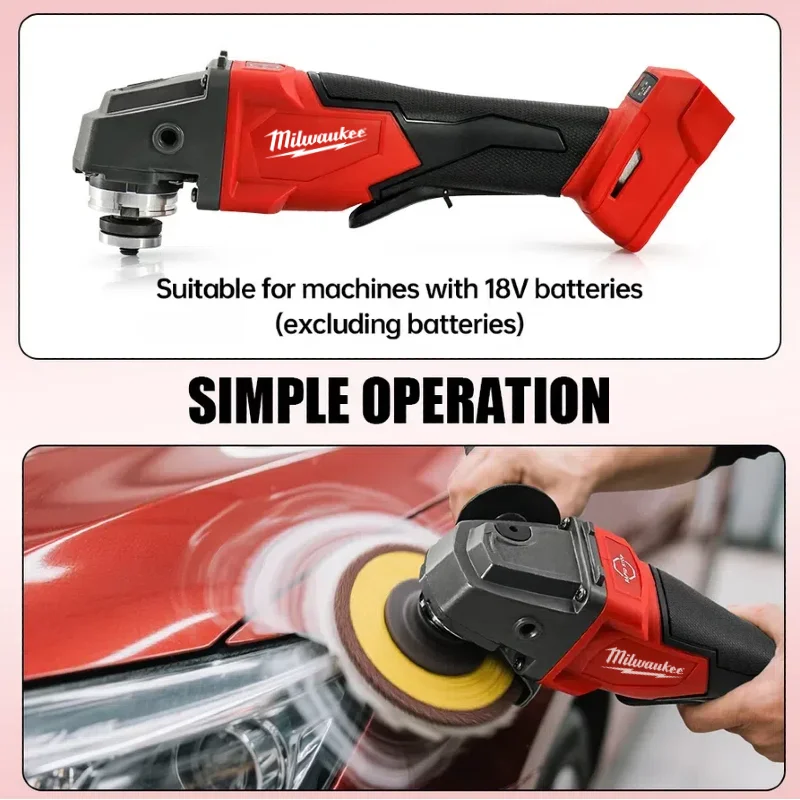 Milwaukee Brushless Angle Grinder 125mm Cutting Polishing Grinding Machine Variable Speed Power Tools For Milwaukee 18V Battery