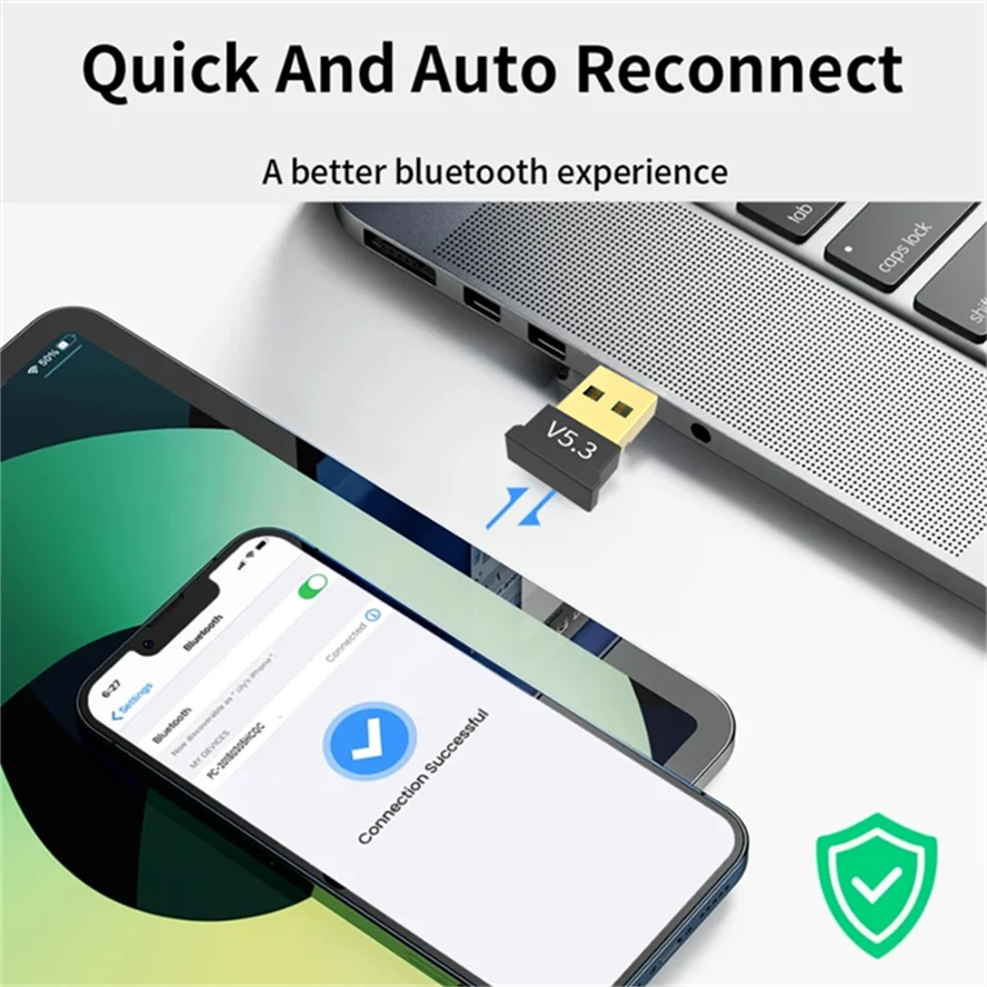 USB Bluetooth 5.3 Adapter Receiver Bluetooth 5.1 Audio Bluetooth Dongle Transmitter Wireless USB Adapter for Computer PC Laptop