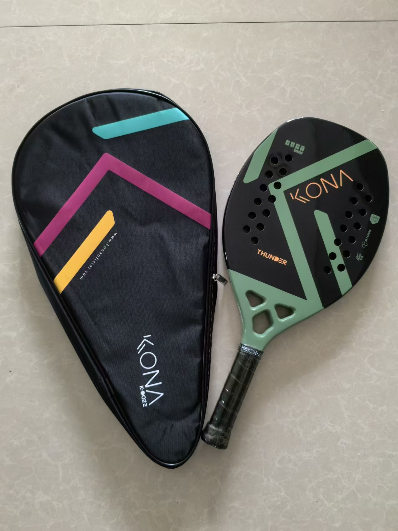 フルカーボンファイバーのビーチテニスラケット,ラフサーフ,レイヤー,EVAフォーム,開口部または穴,スポーツ用品,3k