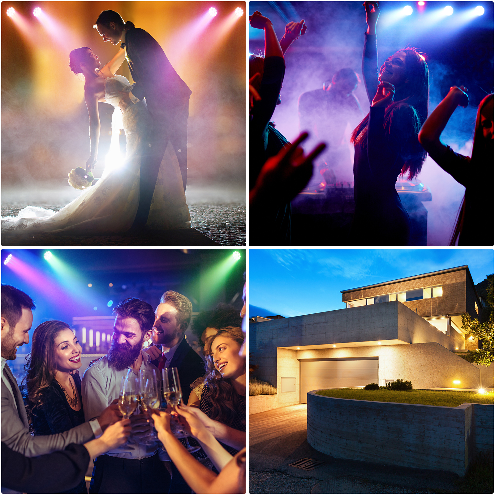 Somspot Mini RGB LED Par lumières effet d'éclairage de scène LED lumière de Projection pour DJ Disco fête vacances Bar Club mariage anniversaire