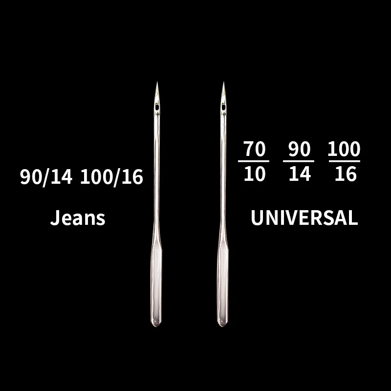 20 pçs agulhas de máquina de costura jeans universal ponto regular agulhas de costura bola cabeça para casa máquina de costura suprimentos