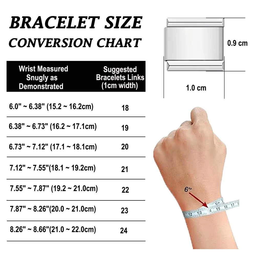 อิตาเลี่ยน Charm สร้อยข้อมือ DIY Basic CHAIN กําไลข้อมือสแตนเลสอเนกประสงค์ประกอบโมดูลของขวัญ 9 มม.Universal Dropshipping