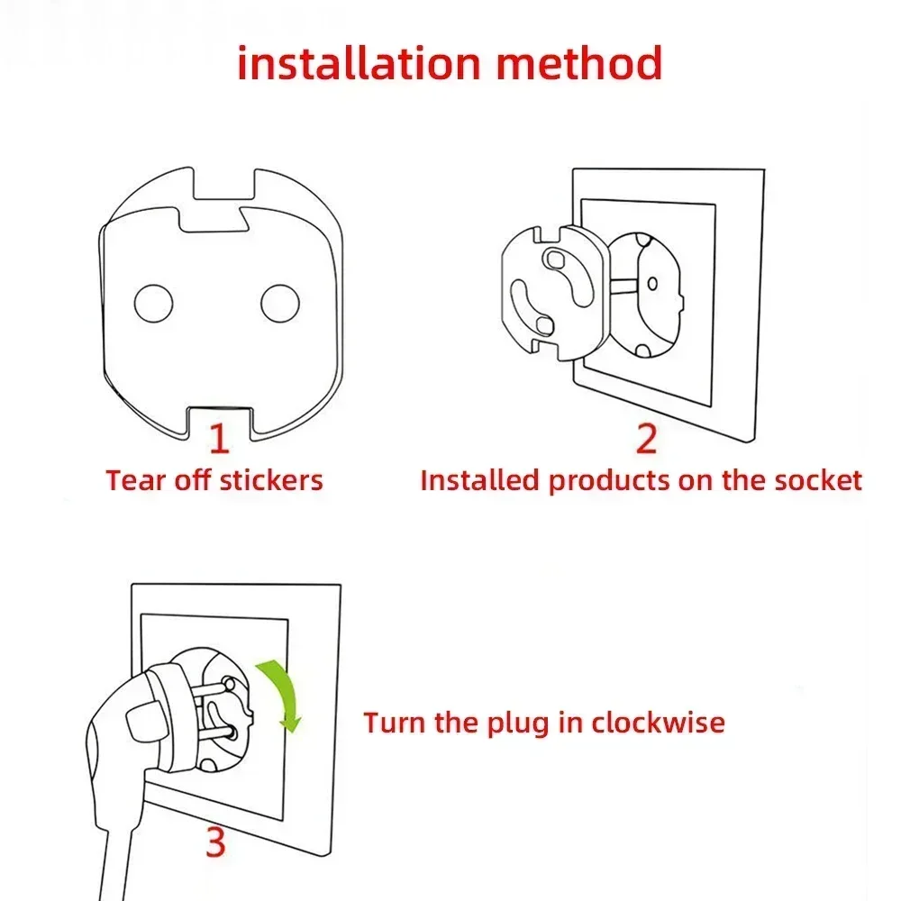 1/10pcs ปลั๊กไฟฟ้าป้องกันเด็กทารก EU Power Socket Safety Guard Anti Electric Shock ปลั๊ก Protector หมุนครอบคลุม