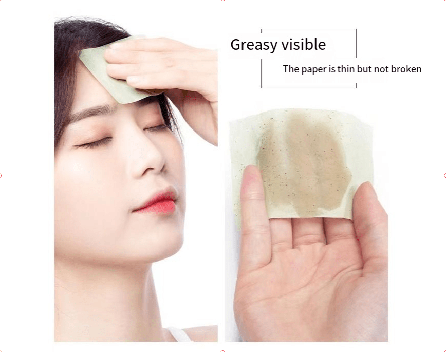 지성 피부 얼굴 땀 흡수 용지에 적합한 신선한 향기가 있는 100pc 휴대용 오일 흡수 용지.