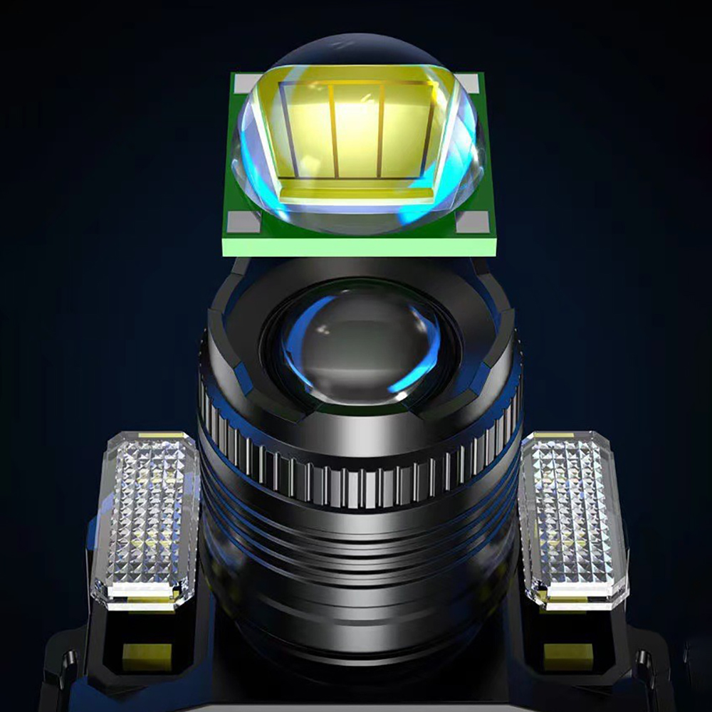 Smart Induction White Light LED Headlight Zoom USB Charging Sensor LED Headlamp Outdoor Multi-Function Head Torch Lantern Lamps