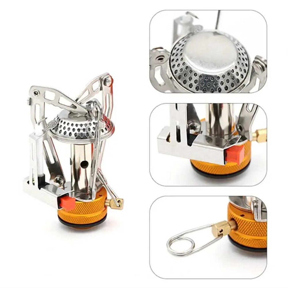 Mini Camping Gasfornuis Hoofd Opvouwbare gasbrander Ultralichte kleine vuuroven Picknick Keuken wandelen Survival kookgerei