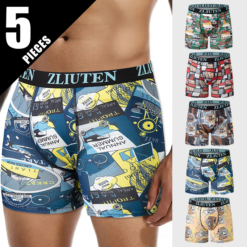 5/10-pack Multi-size tieners tot volwassenen Heren Boyshort Vrije tijd Sport Joker Elastische taille Lang herenondergoed kan ouder-ch zijn