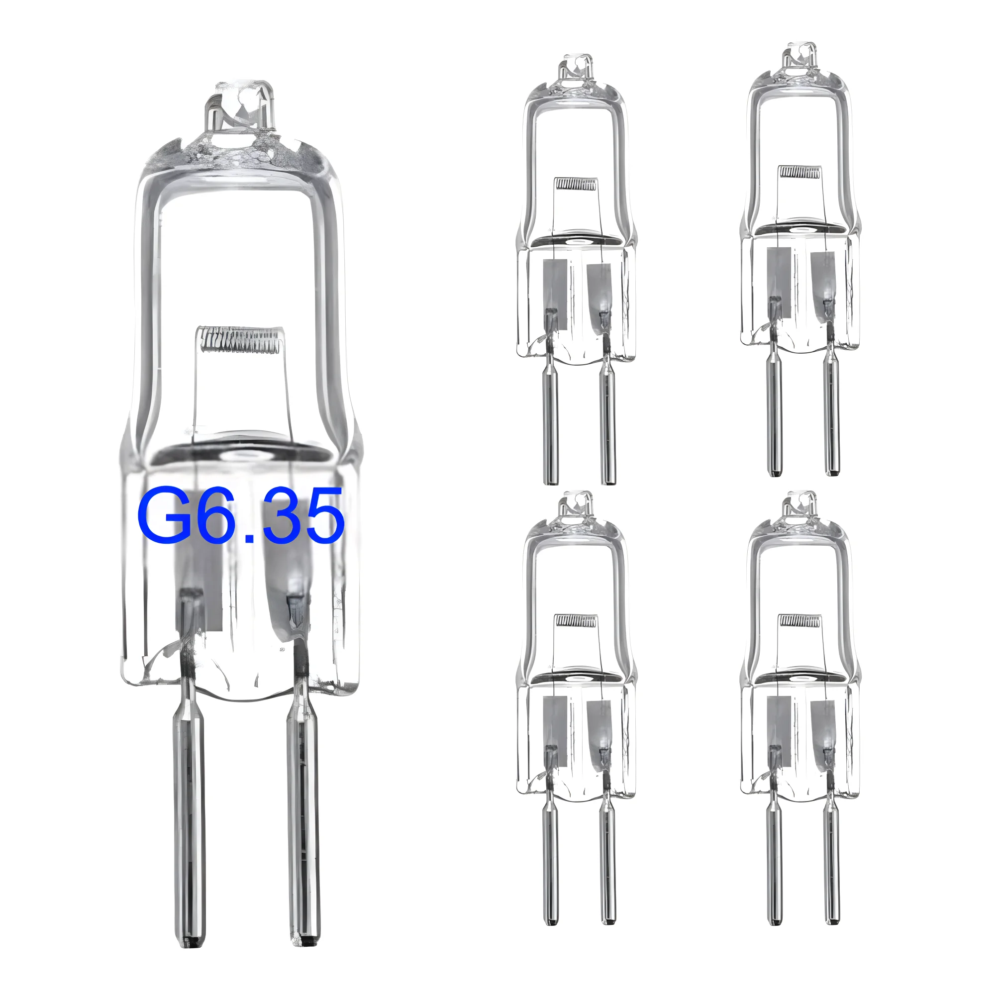 5 piezas 12V GY6.35 bombillas halógenas 20W 35W 50W 100W G6.35 12V lámpara halógena 12V tipo JC bombilla halógena G6.35 GY6.35 Base bipin
