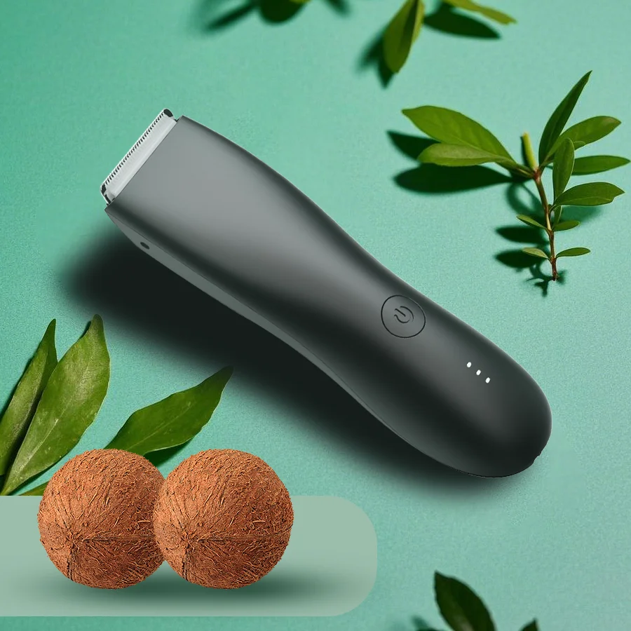 Afeitadora eléctrica para ingle y cuerpo para hombre: kit recortador de doble cabezal resistente al agua con luz LED y cuchillas de lámina
