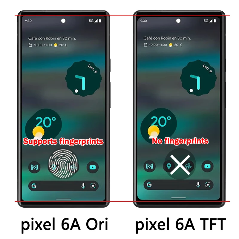 TFT Quality For Google Pixel 6A LCD Display Touch Digitizer Screen For Google Pixel 6a Lcd 6A Screen  with frame