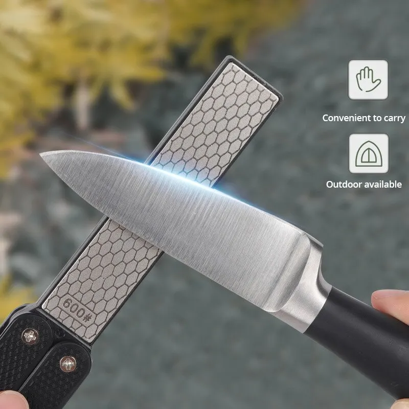 1 PC แบบพกพา DOUBLE SIDE Grindstone Professional KITCHEN Sharpener สําหรับพับมีด Sharpening Stone Sharpener เพชร