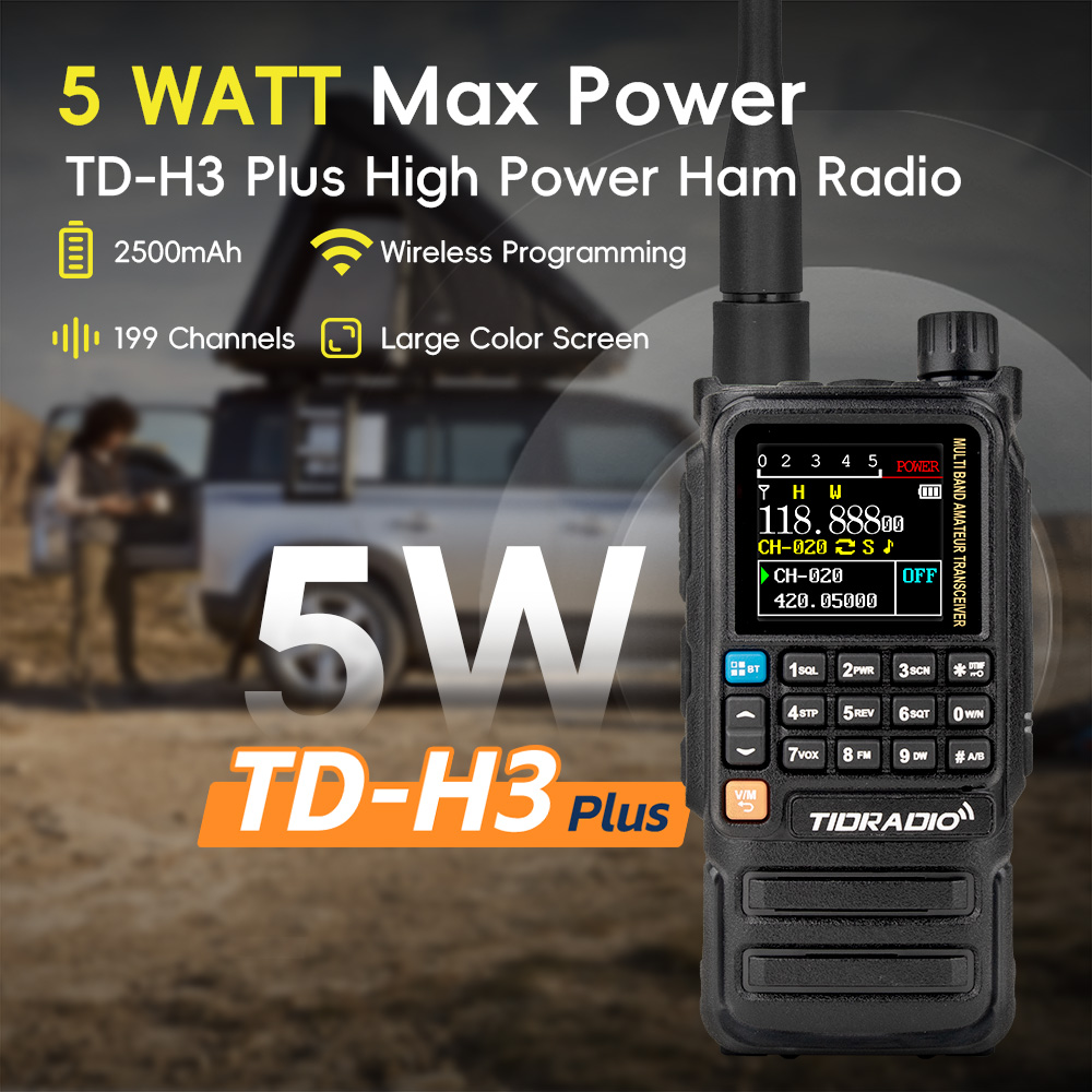 Repetidor Walkie Talkie Global TIDRADIO H3 Plus, funciones Bluetooth mejoradas, banda aérea, Radio de largo alcance, programación inalámbrica