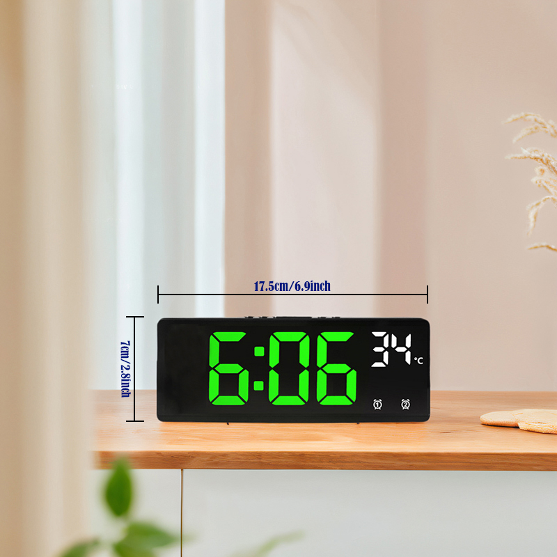 Despertador digital relógio de viagem com temperatura relógio de mesa grande display para quarto escritório cozinha decoração casa