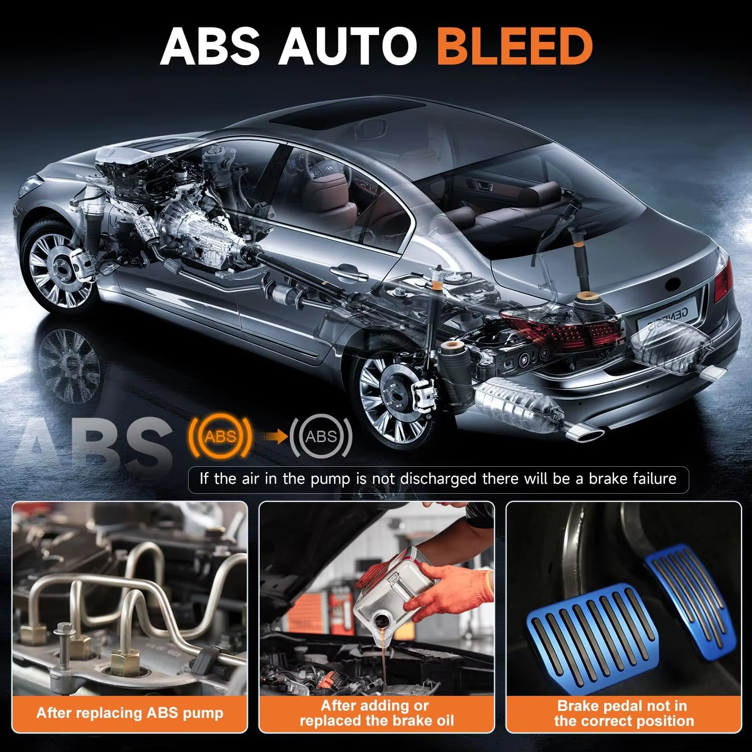 FOXWELL NT630 Plus OBD2-scanner ABS SRS-codelezer Automotive OBD II Airbag-diagnostische ABS-rem Bloeden Diagnostische scantool