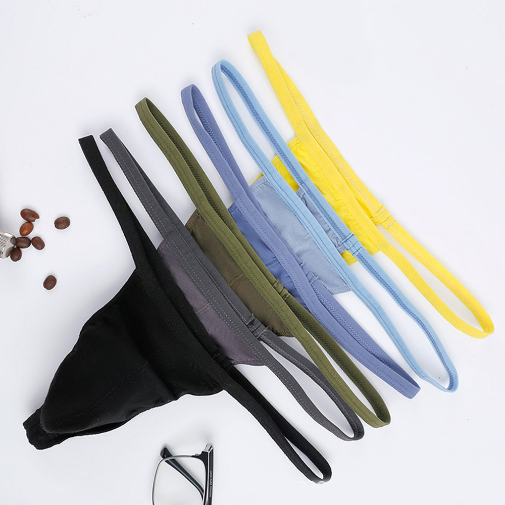 Sexy Herren-Tangas, Schlüpfer, G-String-Slip, solide Herren-Beutel-Höschen, T-Rücken, Dessous-Unterwäsche, bequem, atmungsaktiv, niedrige Taille