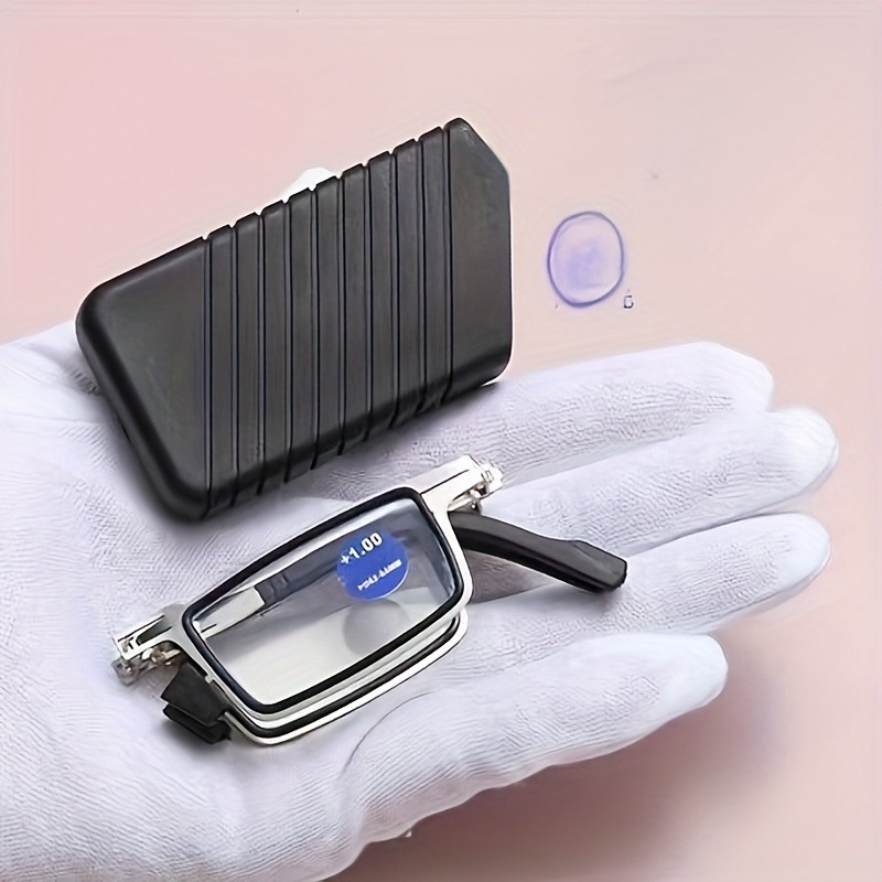 Draagbare metalen opvouwbare leesbril met anti-blauw licht en high-definition krasbestendige lenzen, unisex cadeau