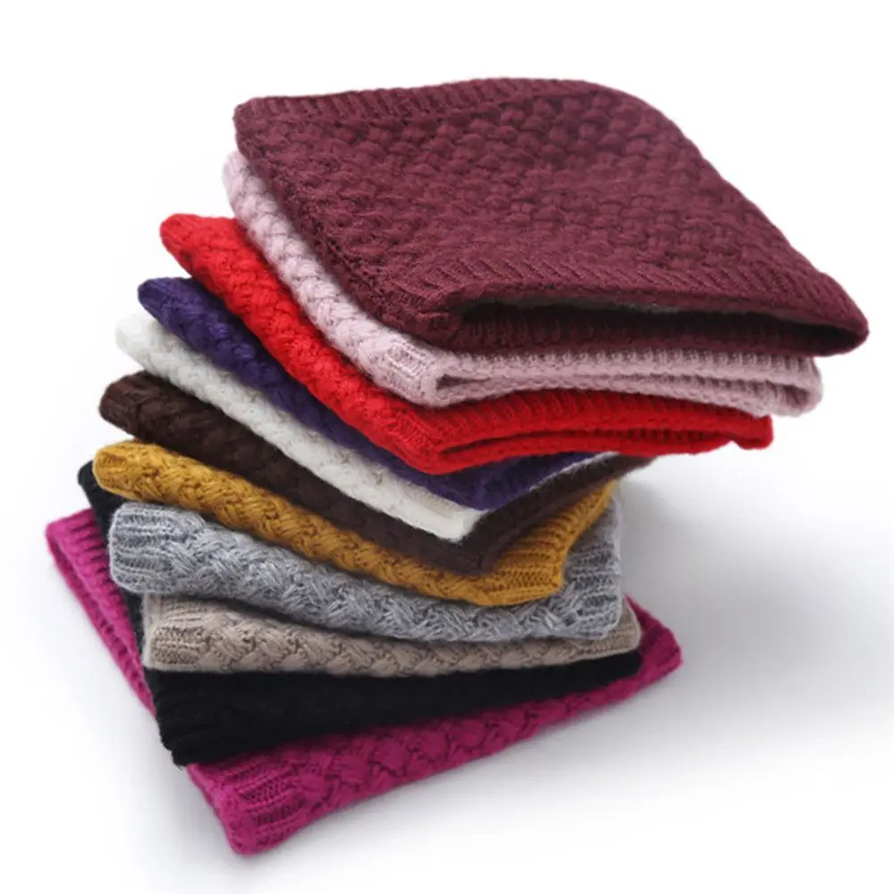 Mulheres homens de malha pescoço cachecóis inverno quente grosso velo dentro de lã colar anel cachecol elástico malha cachecol snood neckerchief