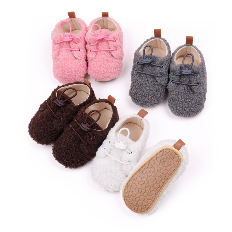 Новинка, детская обувь, зимняя флисовая обувь для маленьких мальчиков и девочек, мягкая резиновая подошва, нескользящая теплая Повседневная обувь для новорожденных, кроссовки
