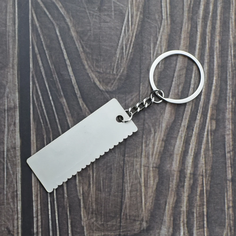 1pc Portable Mini Metal Ruler 5cm Scale with Key Pendant Measuring Tools
