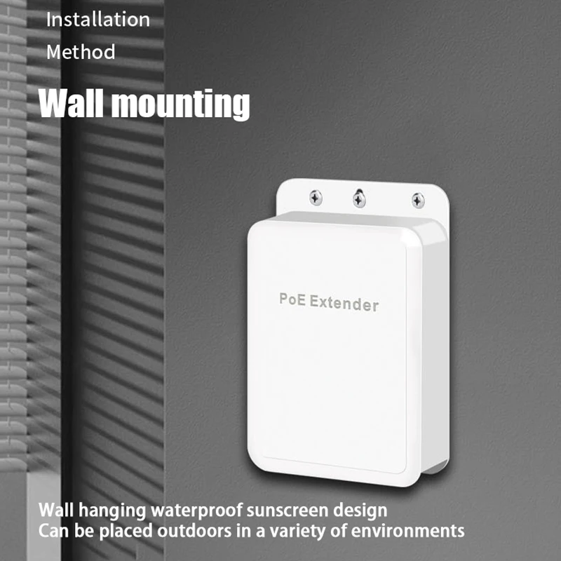 Repetidor extensor POE resistente al agua, 4 puertos, 100/1000Mbps, red exterior IP55 VLAN 44-57V para cámara POE, AP sin cables