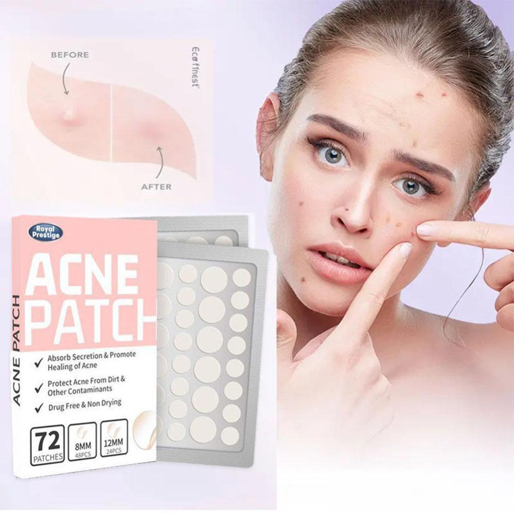 72Pcs Invisible Removal Pimple Anti-Acne Hydrocolloid Patches Spots Marks Concealer Waterproof Repair Sticker