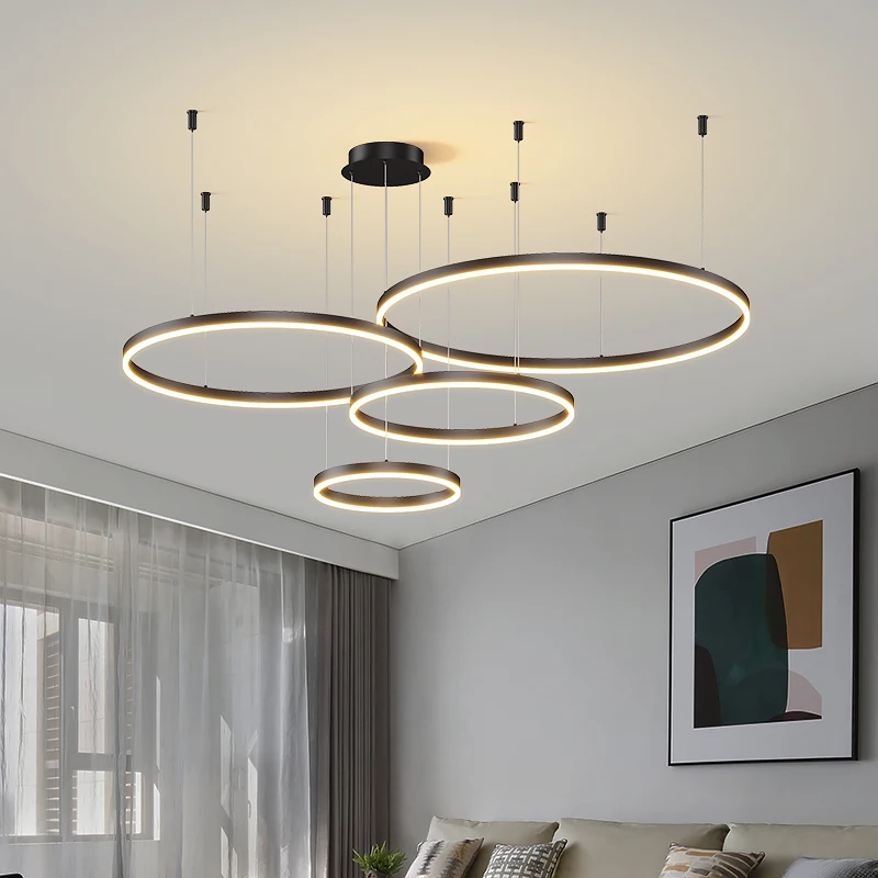 Đèn Led Hiện Đại Ốp Trần Đèn Chùm Tròn Vòng Đèn Chùm Sống Phòng Ngủ Phòng Ăn Chiếu Sáng Nhà Chiếu Sáng Trong Nhà Trang Trí Đèn Chùm