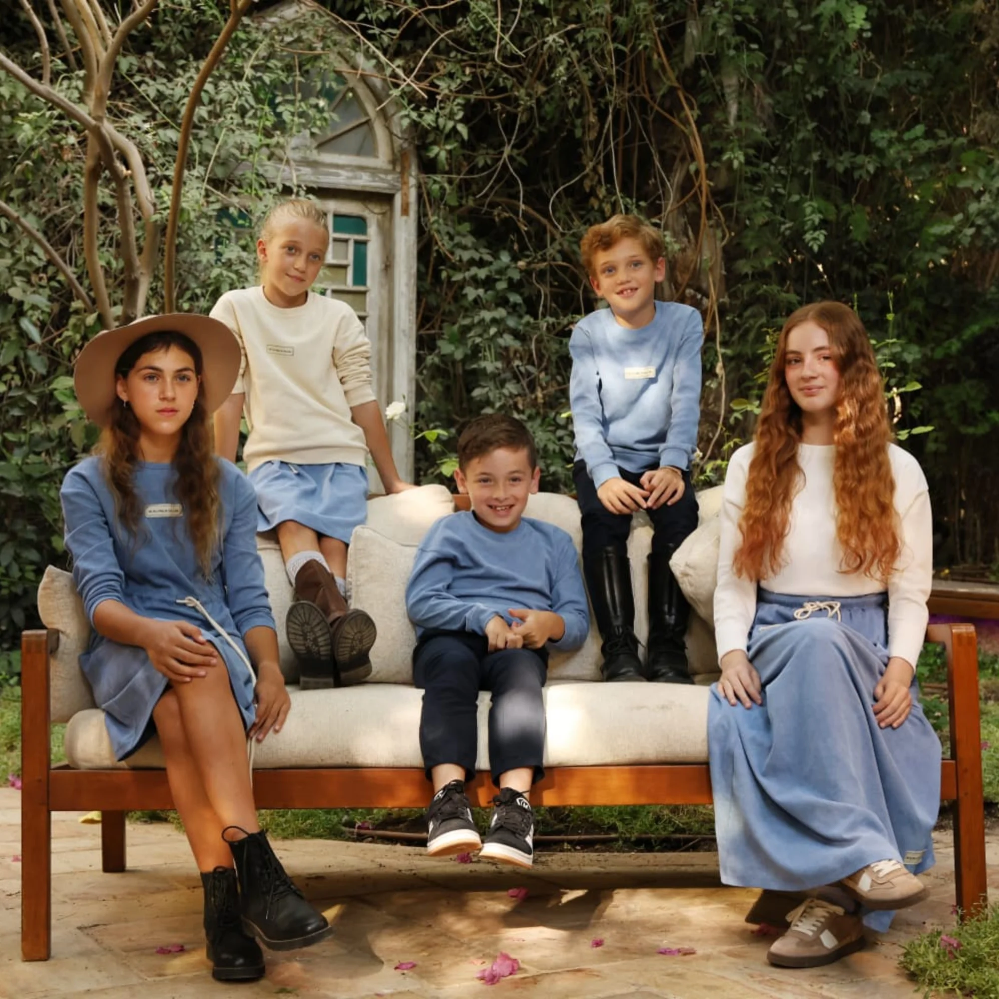 2025 Mail's New Tie-dyed Blue Clothes Boys Girls Cotton Sweatshirts Teens Long Sleeve Dress Skirts Clothing FREE RETURNS